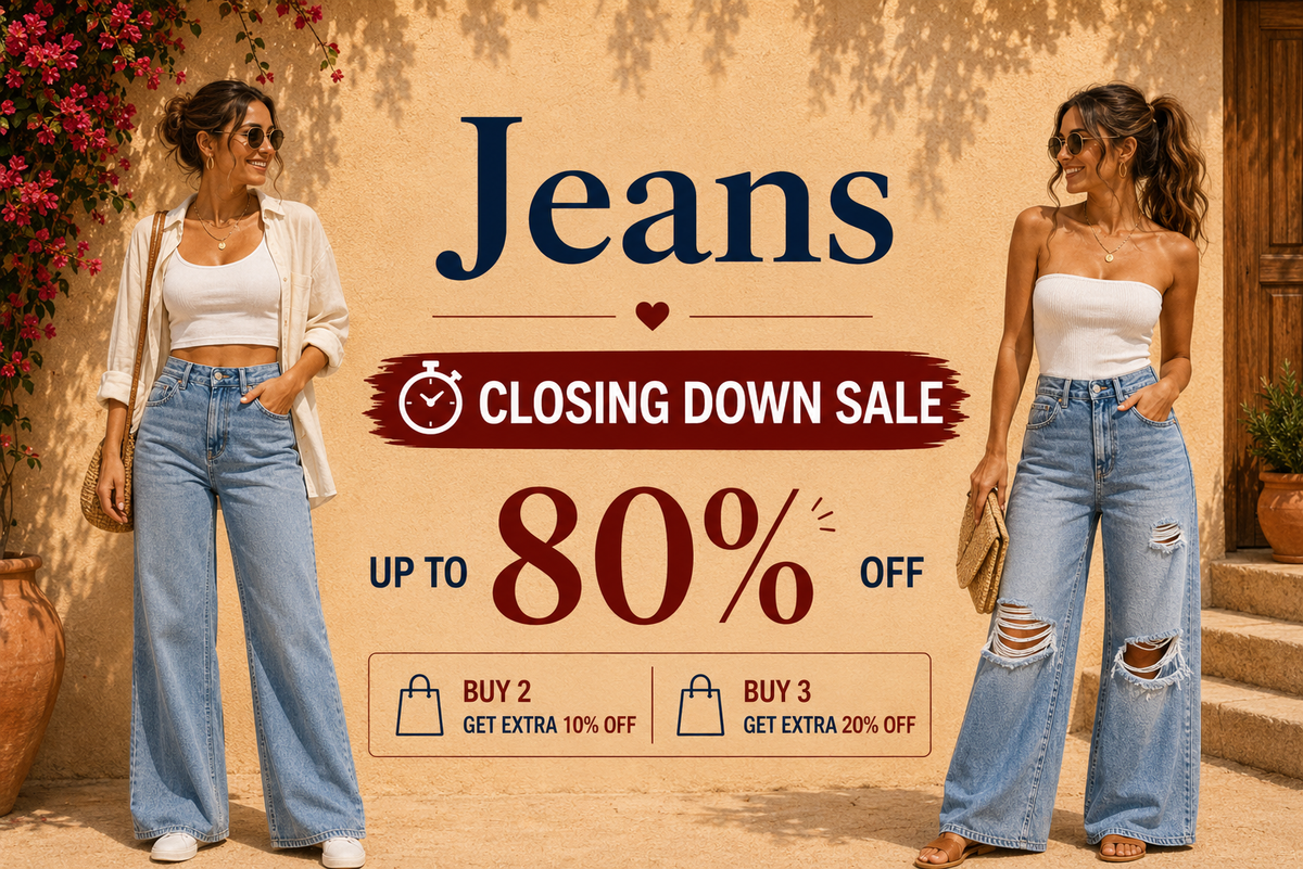 Jeans - Closing Down Sale, up to 80% off