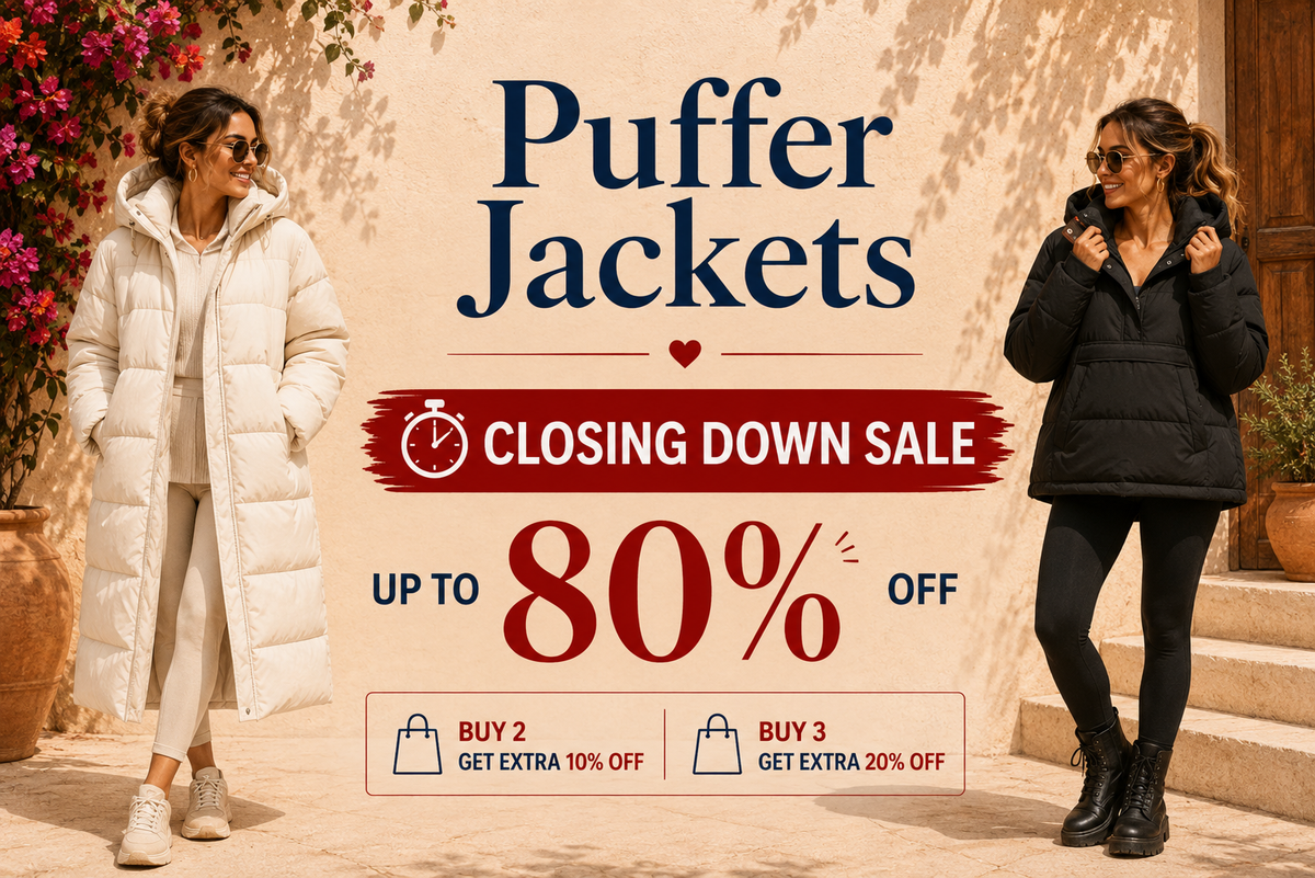 Puffer Jackets - Closing Down Sale, up to 80% off