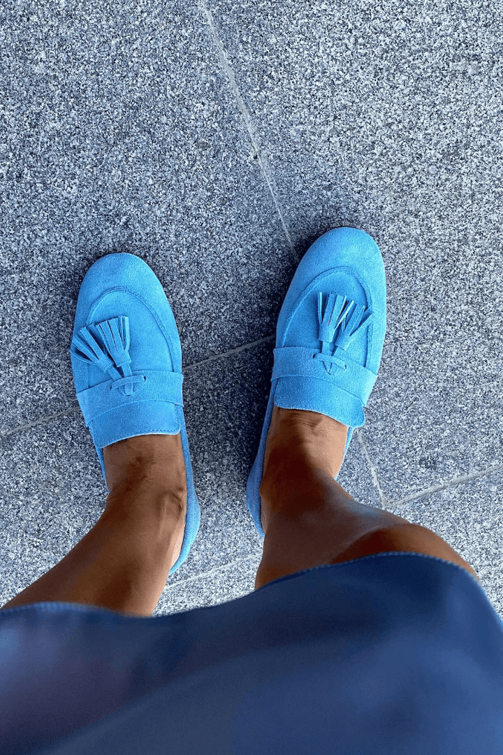 Imogen – Magenta Suede Loafers – Byron Grace