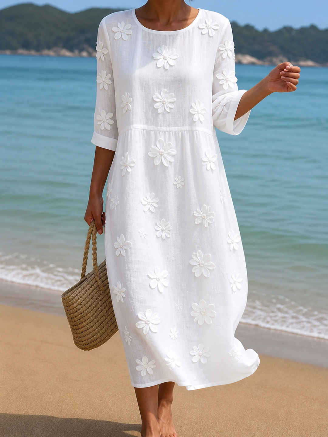 Marguerite - Casual Women's Dress with Floral Print