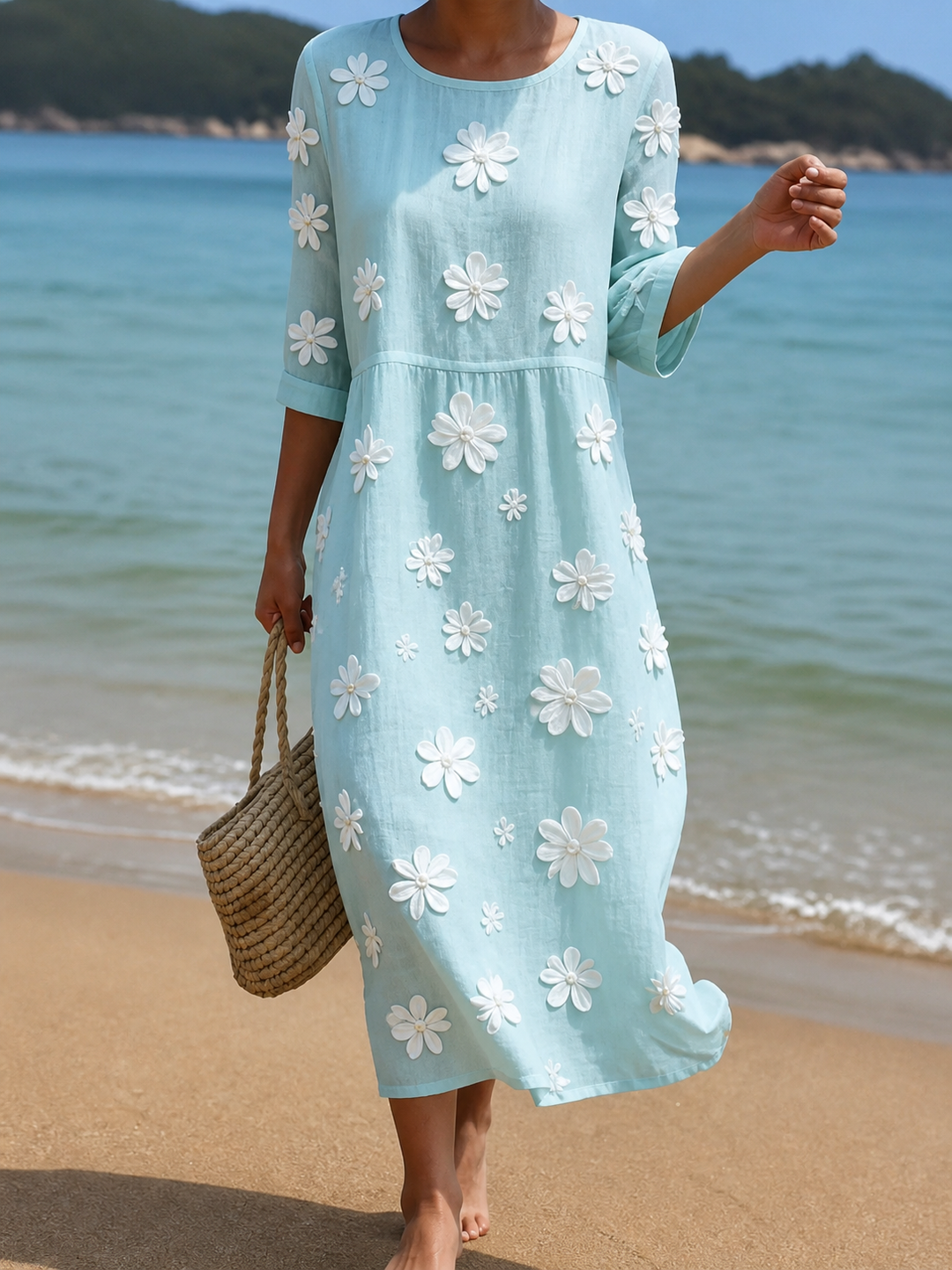 Helena - Casual Women's Dress with Floral Print