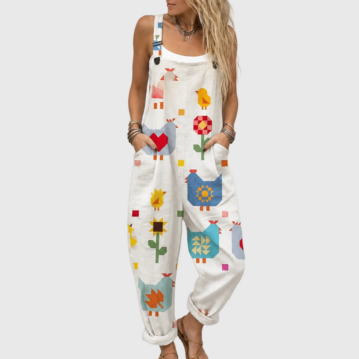 Nadia – Birdie Patchwork Overall