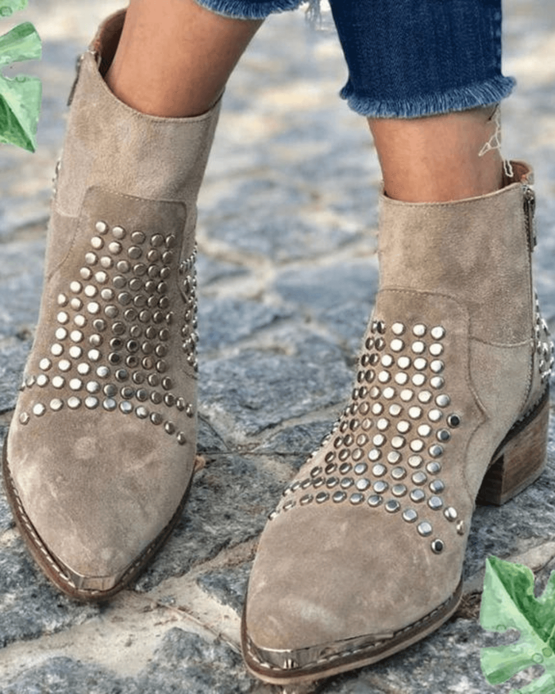 Erin - Studded Ankle Boots for Bold Style
