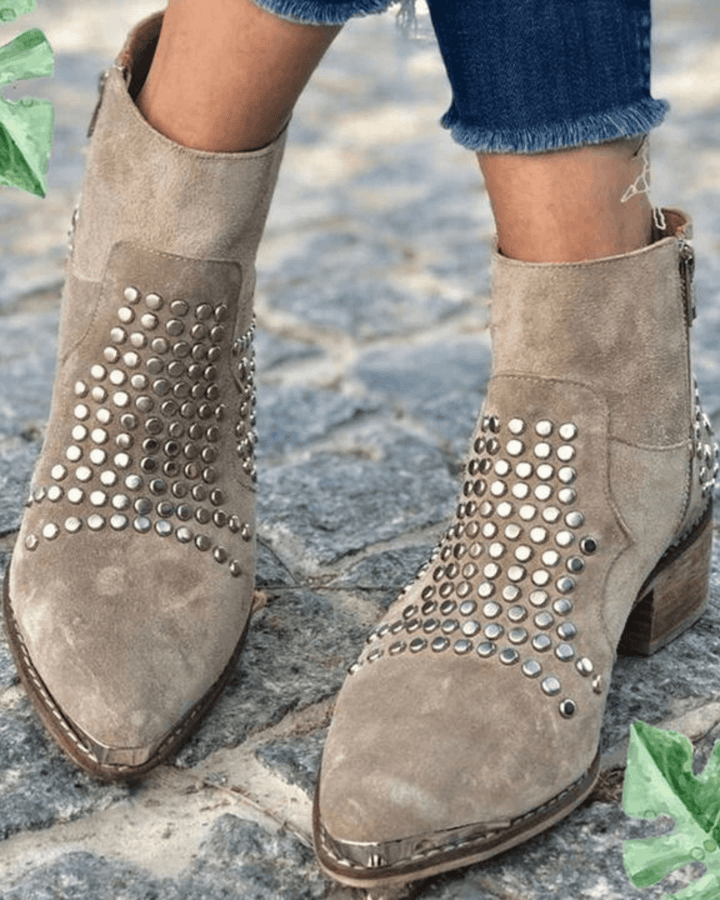 Erin - Studded Ankle Boots for Bold Style