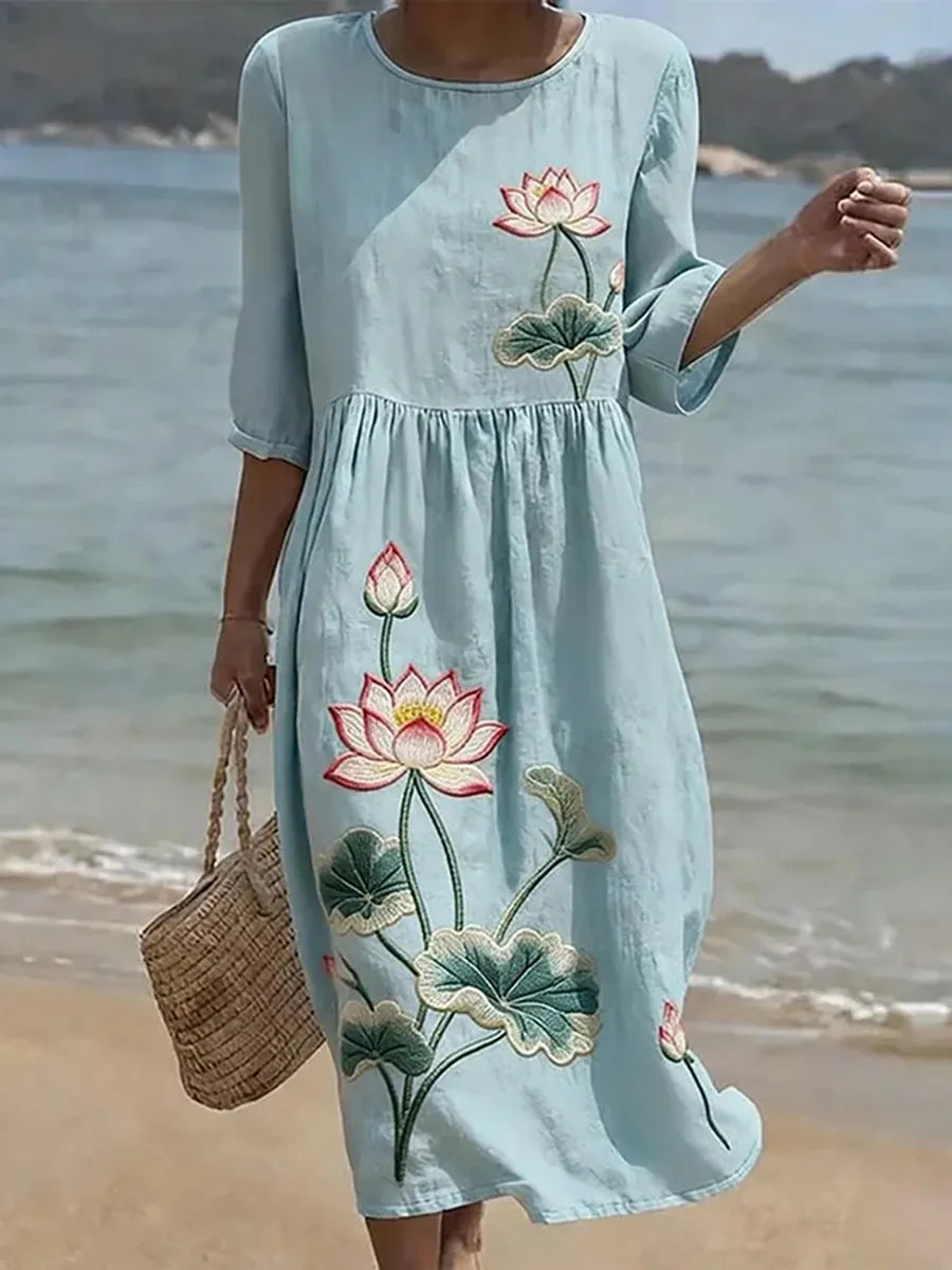 Gianna - Casual Women's Dress with Floral Print