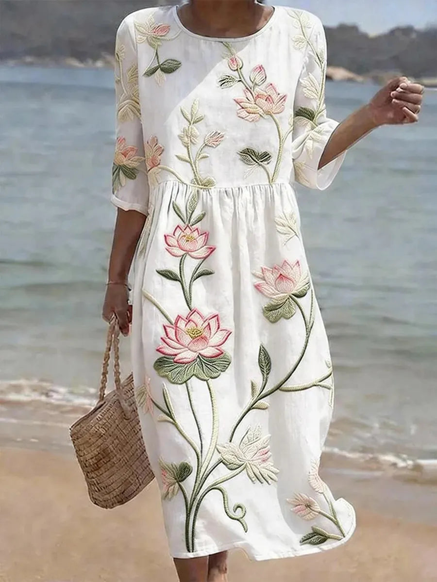 Cosima - Casual Women's Dress with Floral Print