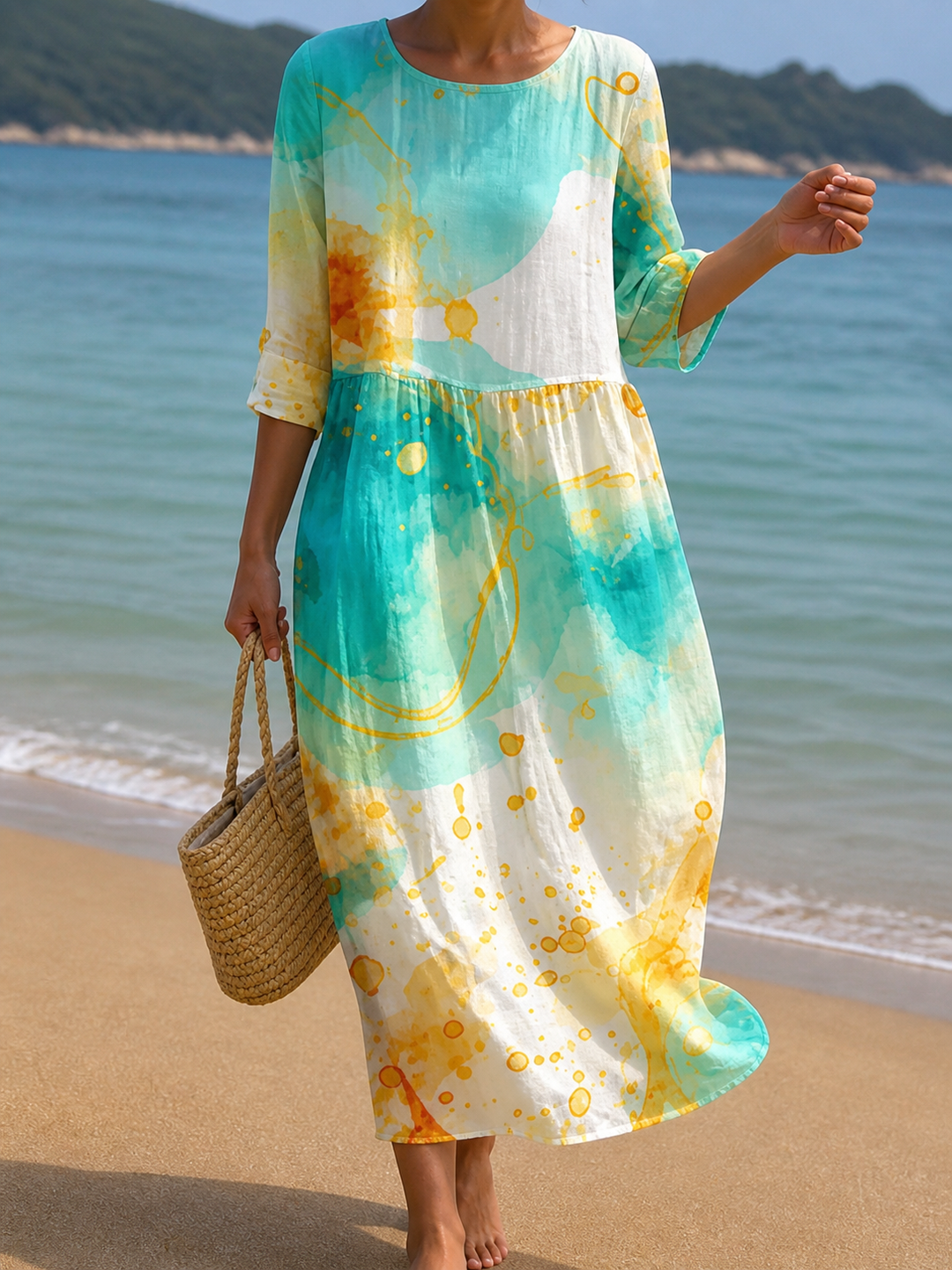 Astrid - Casual Women's Dress with Floral Print