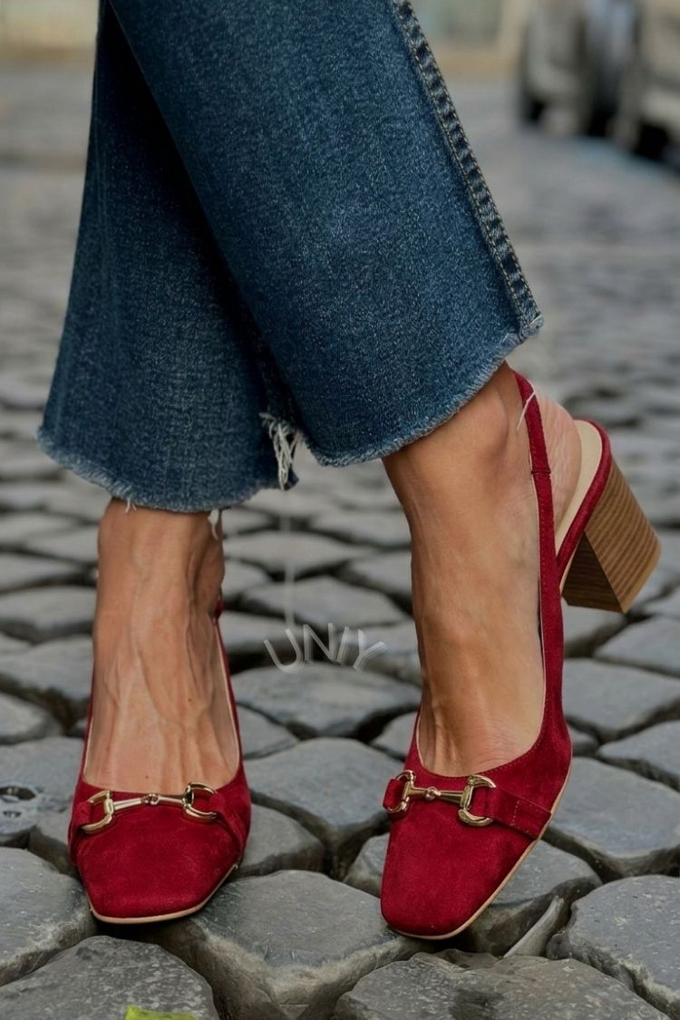Layla – Olive Suede Slingback Block Heels – Byron Grace