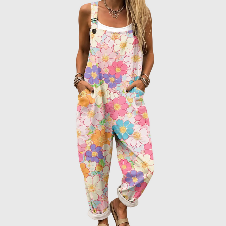 Florence – Pastel Floral Overalls