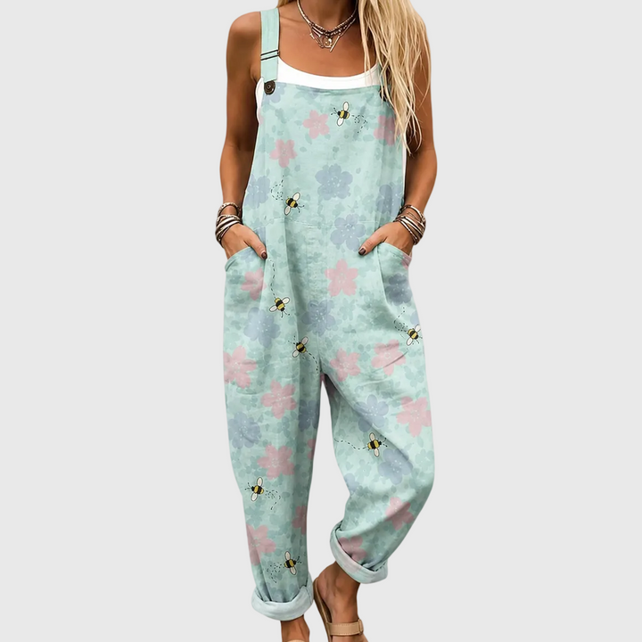 Anna – Pastel Flowers and Bees Overalls