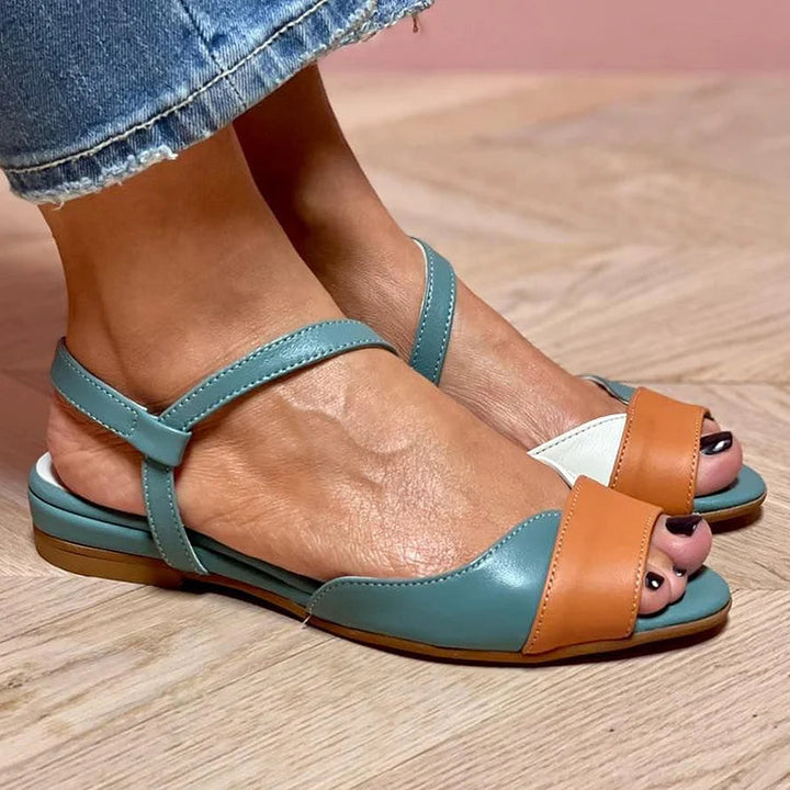 Bianca – Colour-Block Quilted Peep-Toe Slingback Sandals – Byron Grace