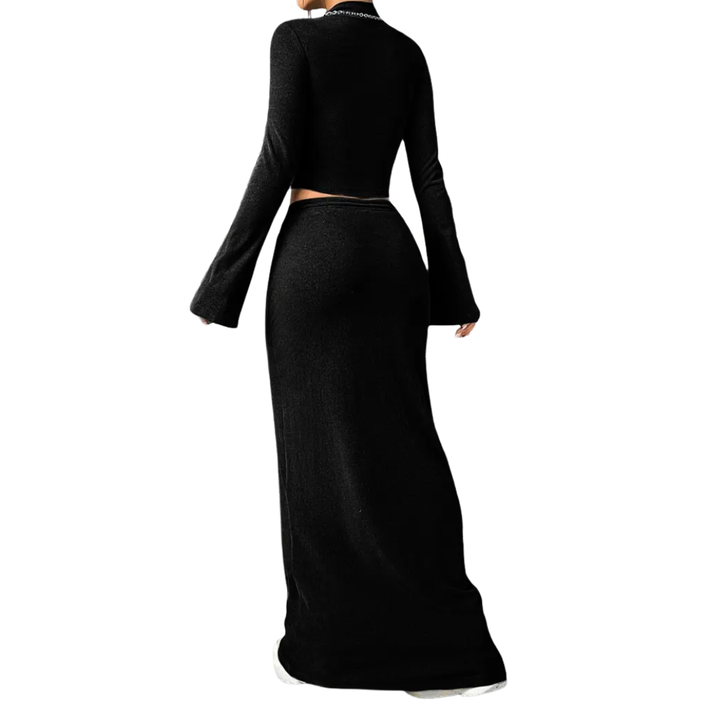 YADIRA™ – Flounce Sleeve Crop & Skirt Set