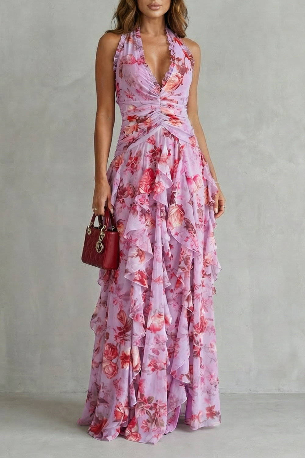 Poppy - Elegant Halter-Neck Maxi Dress