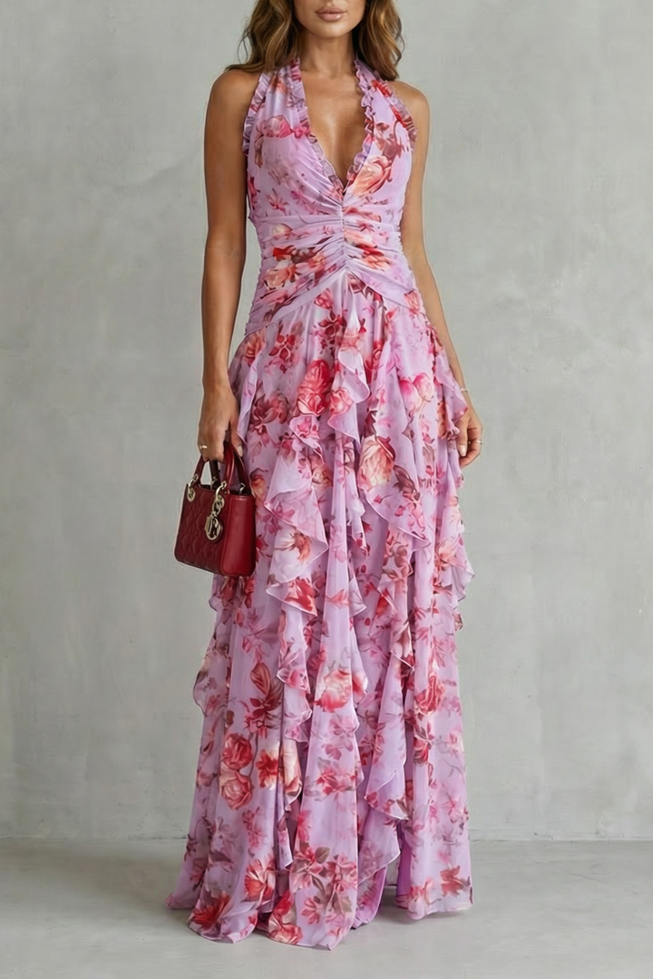 Poppy - Elegant Halter-Neck Maxi Dress