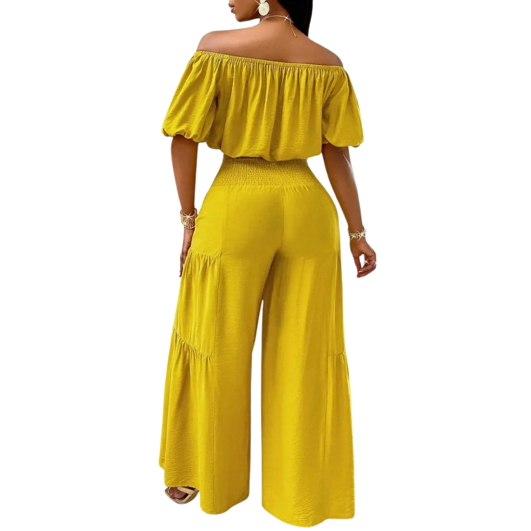 WAVRA™ – Breezy Off Shoulder Wide Leg Set