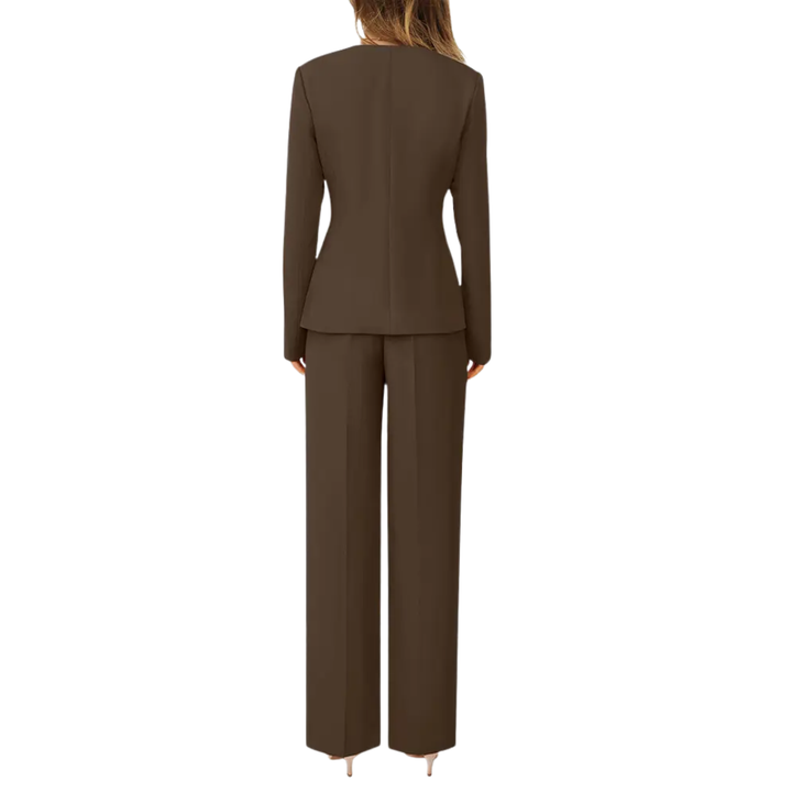 LEONARA™ – Polished Blazer and Trousers Two-Piece Outfit