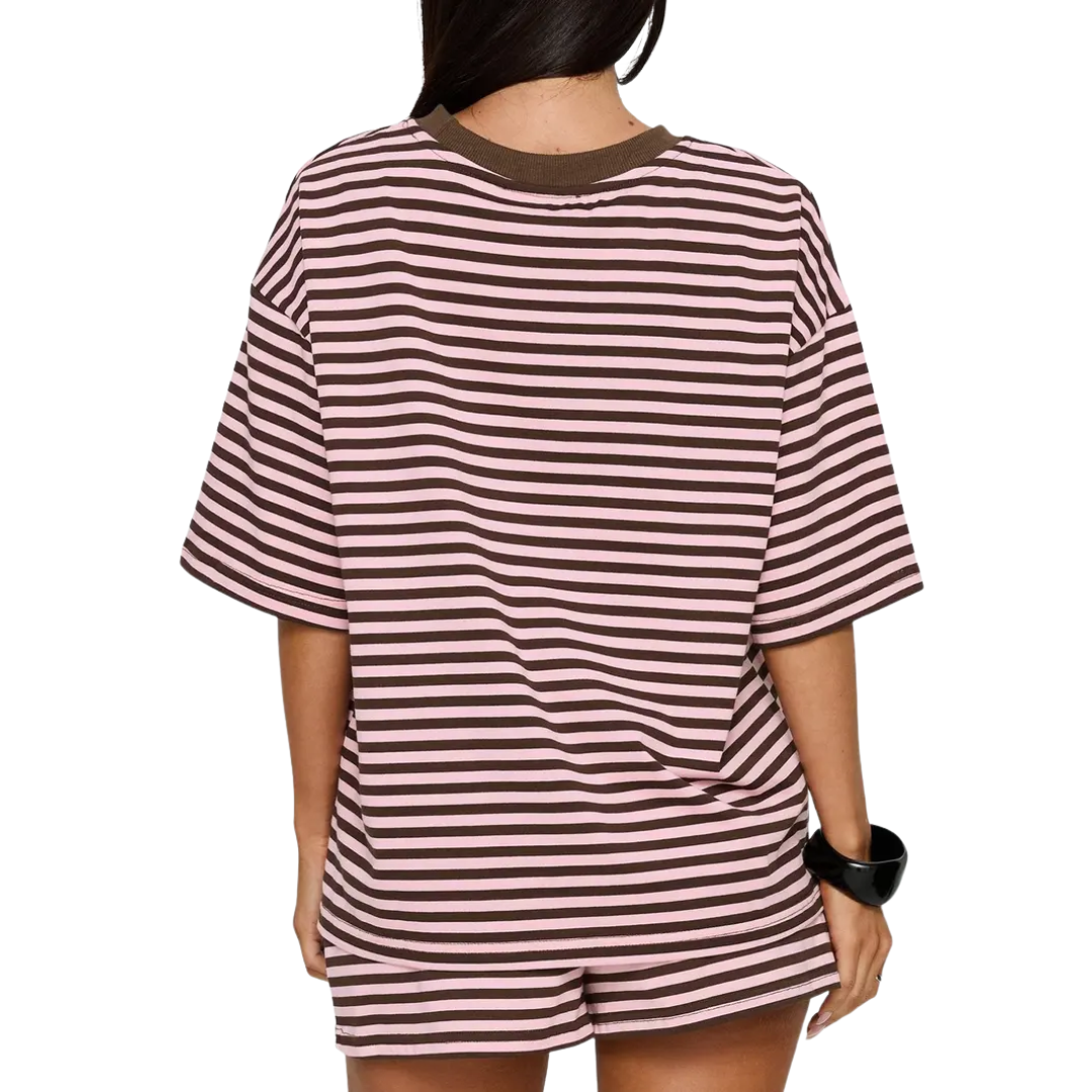SOLÈNE™ – Striped Colorblock Lounge 2 Piece Outfit