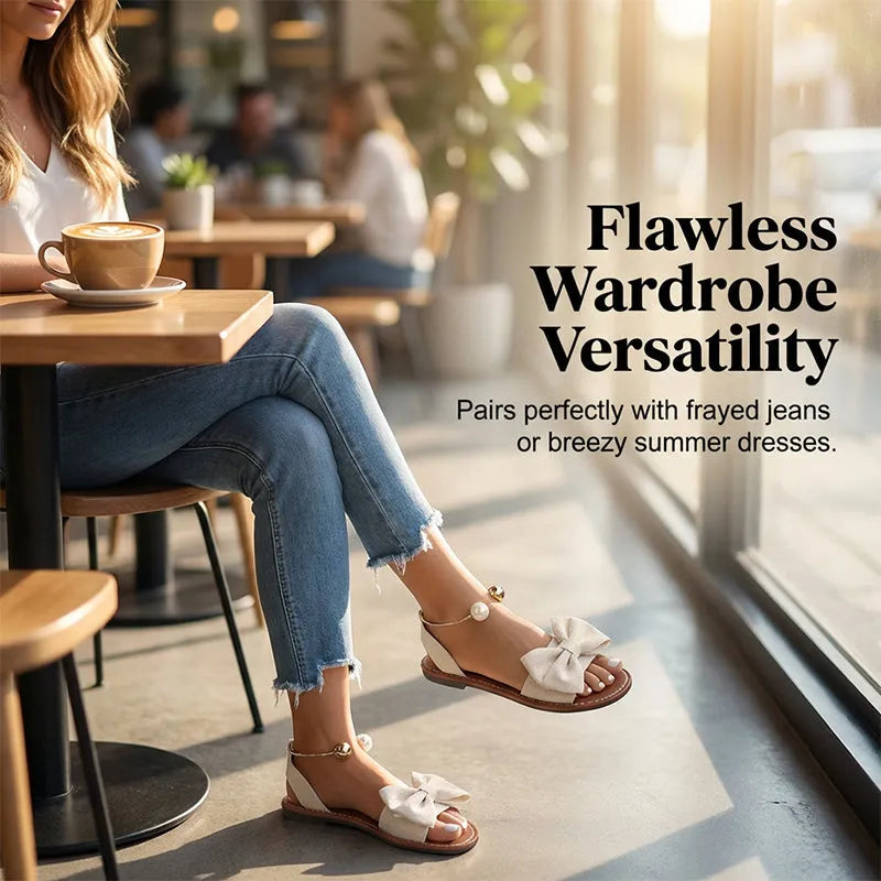 Cambria - Pearl Detail Strap Sandals