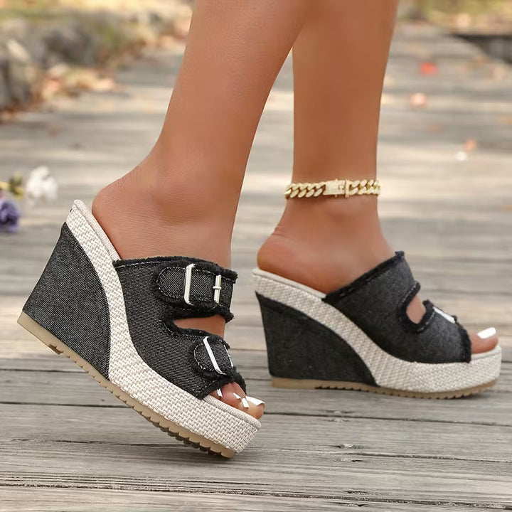 Amity - Fray Edge Wedge Sandals