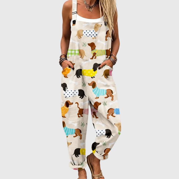 Lillian – Soft Overall with Puppy Print