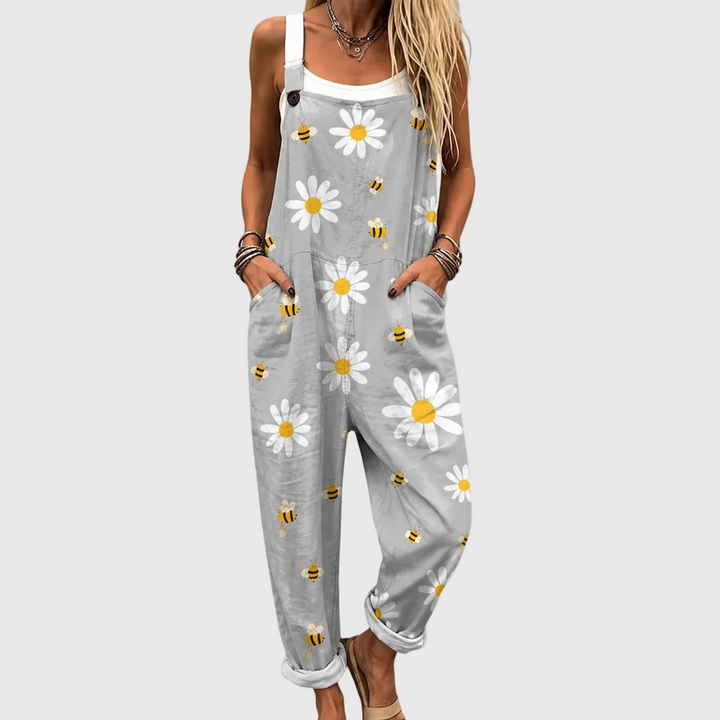 Grace – Soft Dungarees with Daisies and Bees