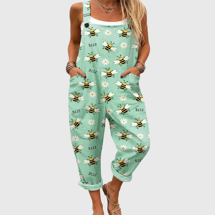 Naomi – Soft Overall with Bee and Daisy Pattern