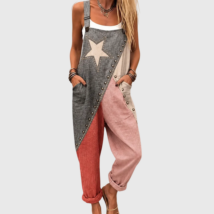 Aria – Vintage Patchwork Dungarees Stella