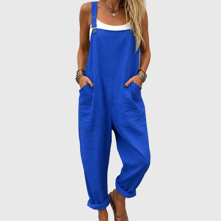 Emily – Soft Blue Overall Casual Style