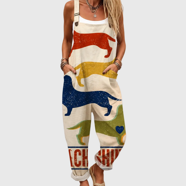 Eva – Soft Dachshund Pattern Overall