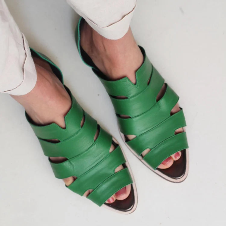 Karina – Casual Cut-Out Peep-Toe Pointed Slip-On Ballet Flats – Byron Grace