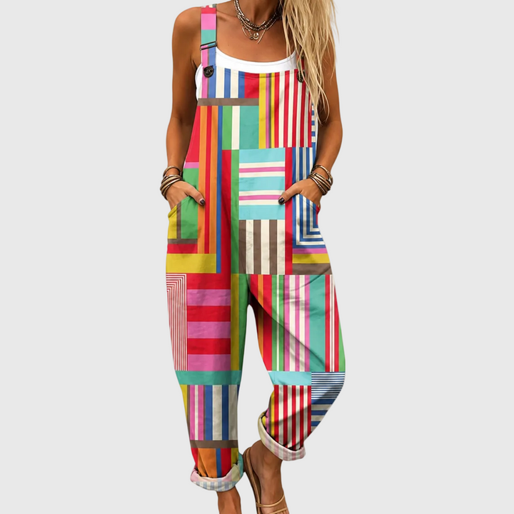 Marnie – Colorful Patchwork Overalls Comfort