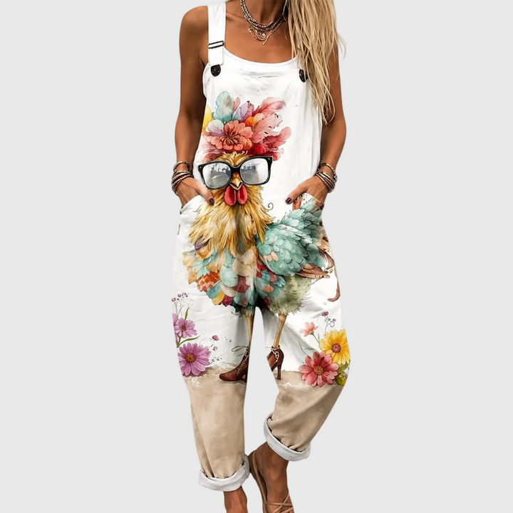 Phoebe – Comfort Floral Chicken Overalls