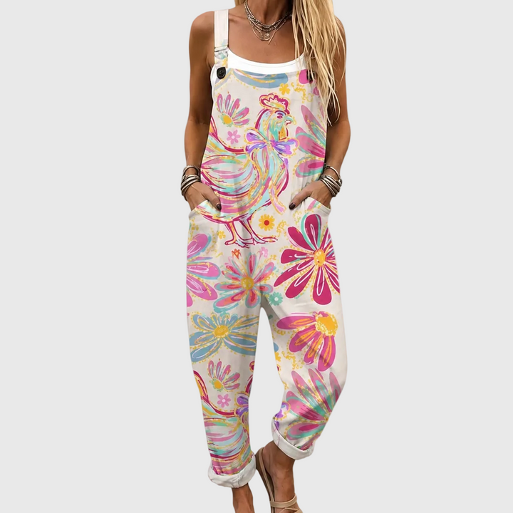 Eleanor – Colorful Floral Dungarees