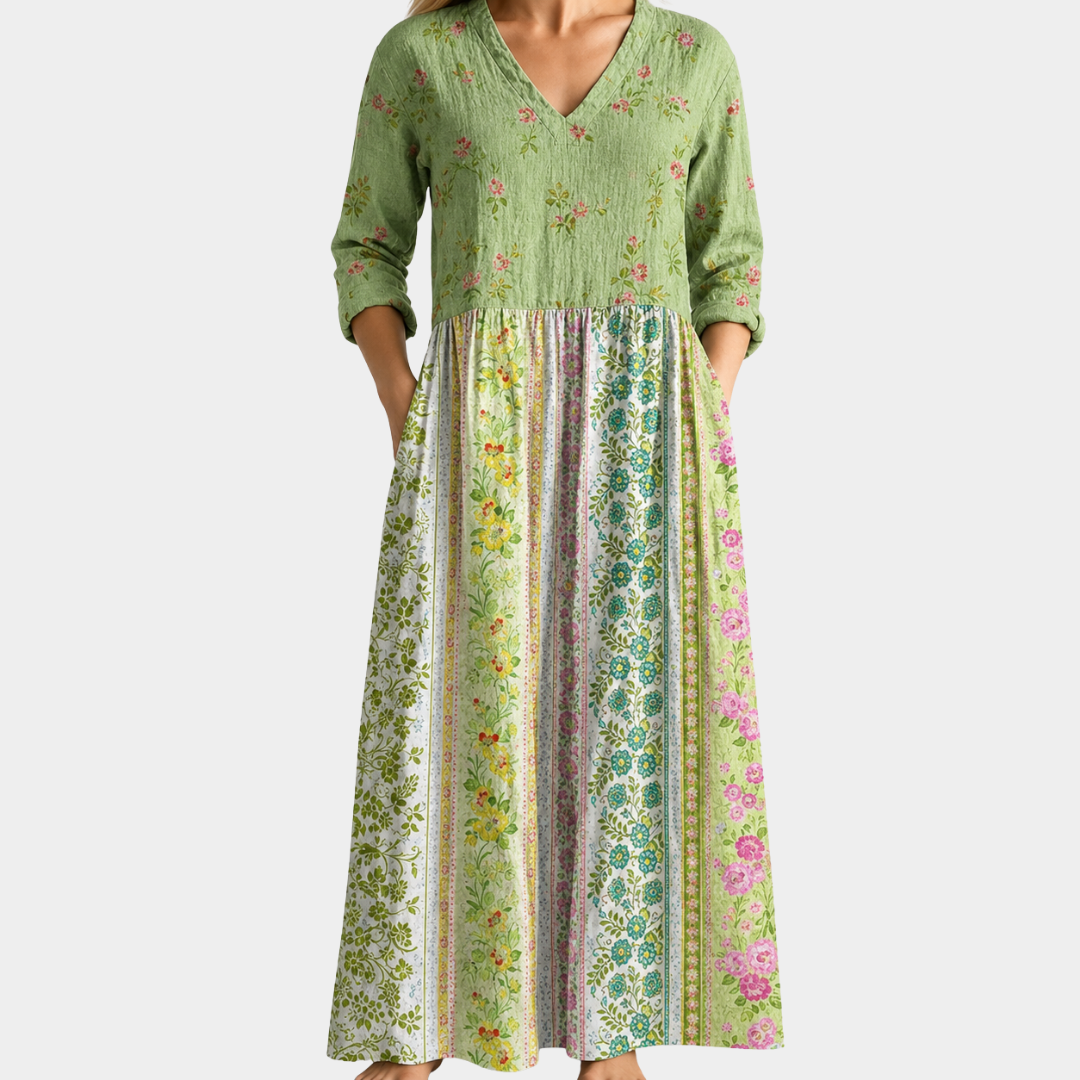 Elena - Meadow Garden Patchwork Dress