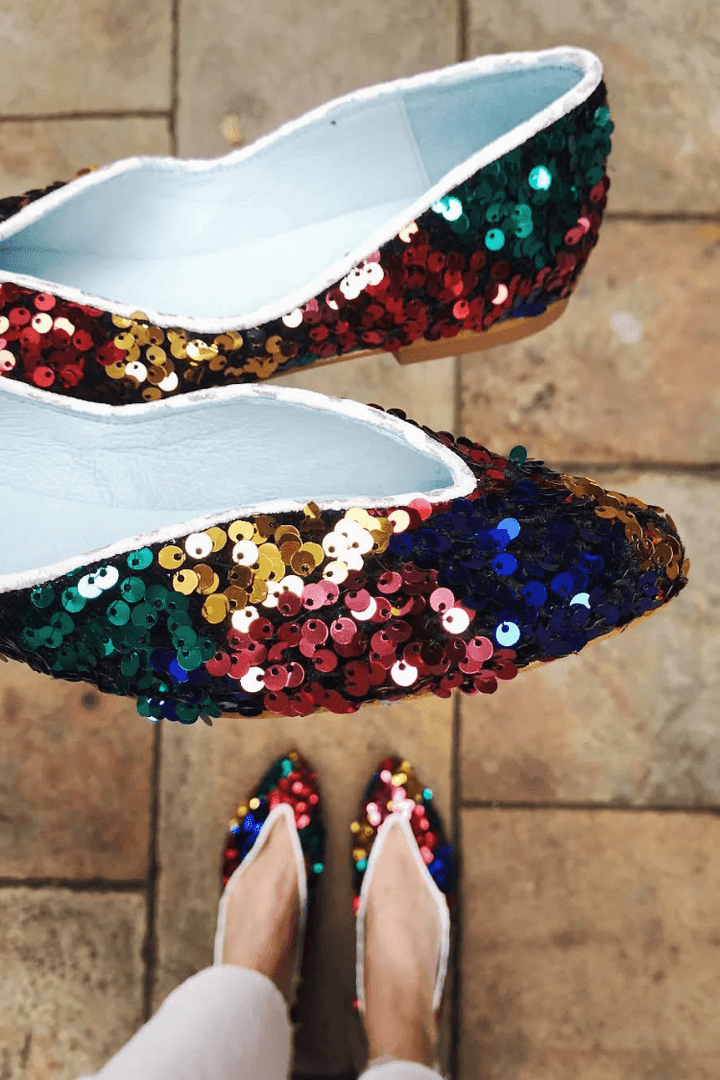 Marcella – Multicolour Slip-On Ballet Flats with V-Cut – Byron Grace