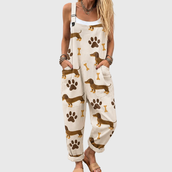 Nicole – Soft Overall with Puppy Print