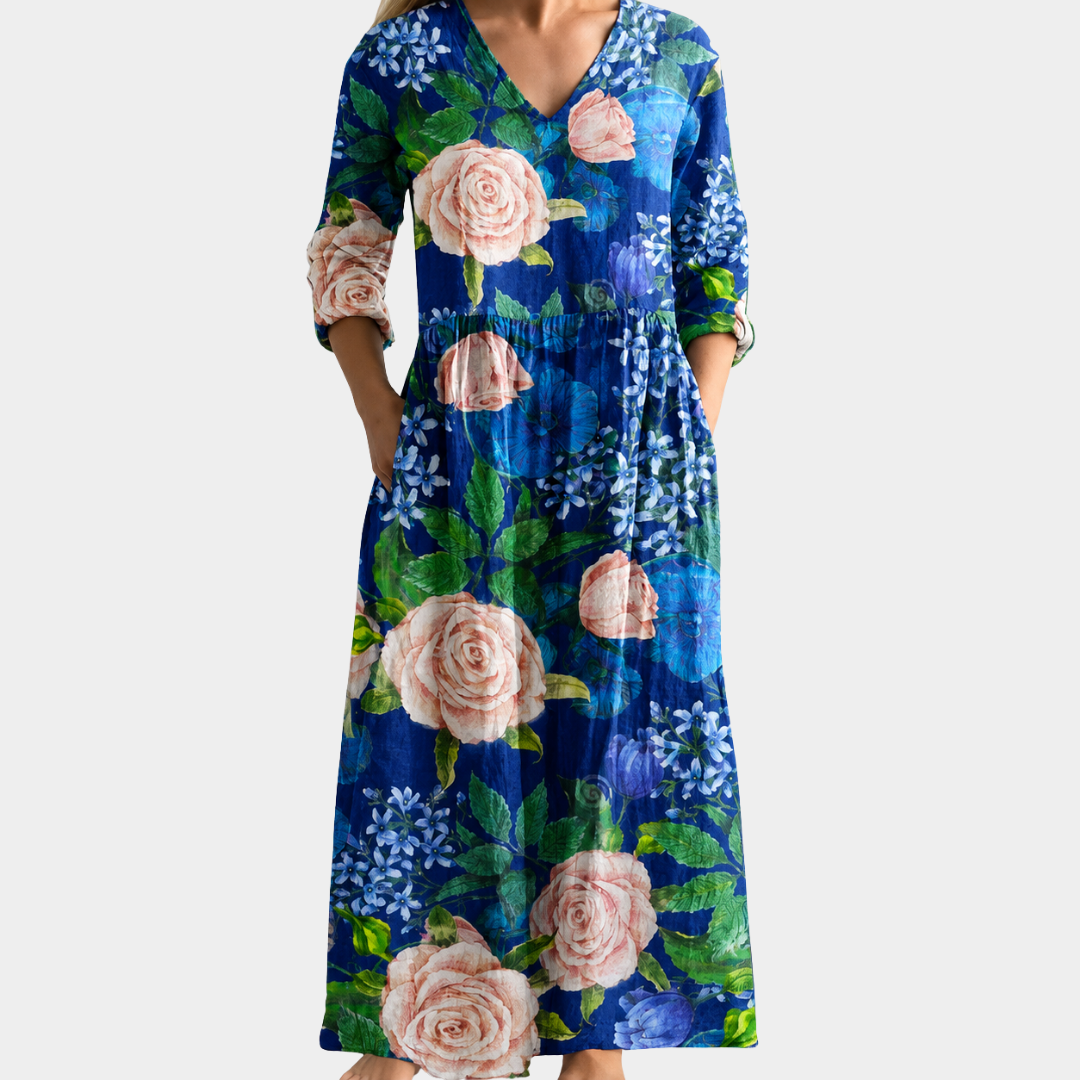 Nadia - Midnight Rose Garden Dress