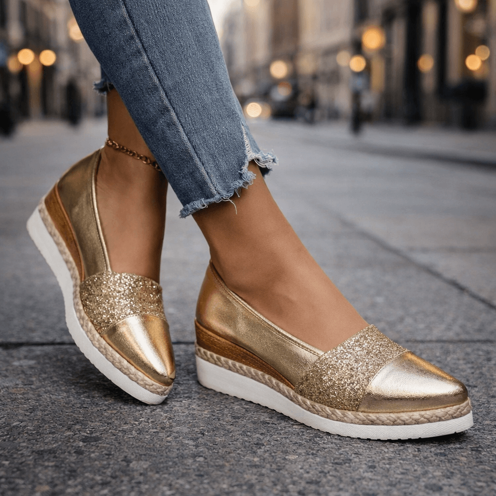 Raven – Glitter Wedge Slip-On Trainers