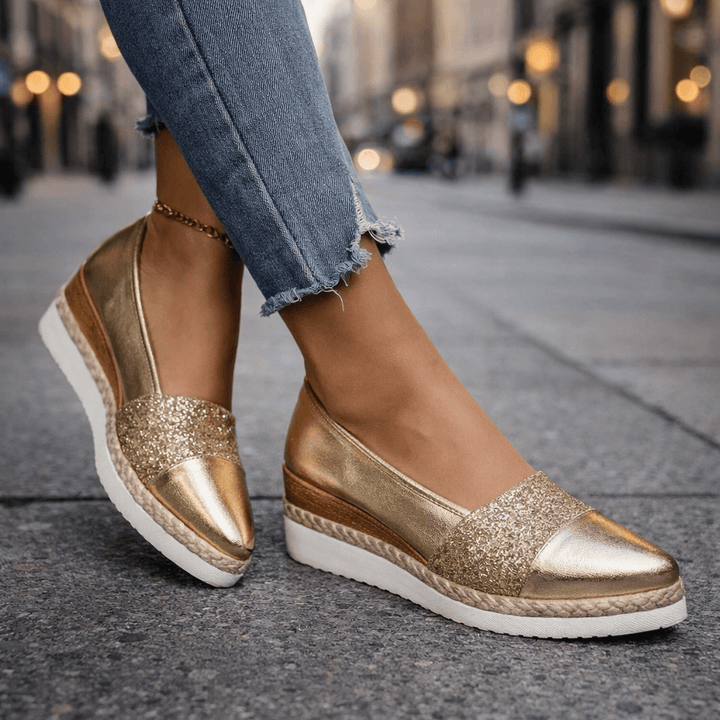 Raven – Glitter Wedge Slip-On Trainers