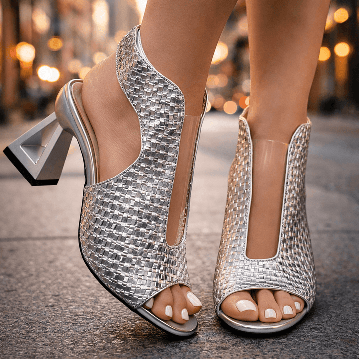 Zoey – Sculpt Block Heel Sandals for Effortless Evening Elegance