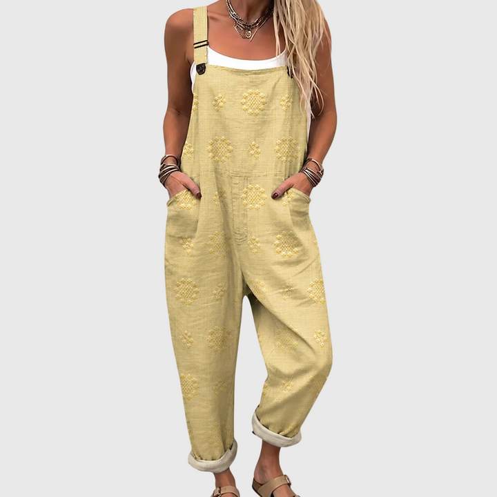 Scarlett – Soft Yellow Overall with Relaxed Fit