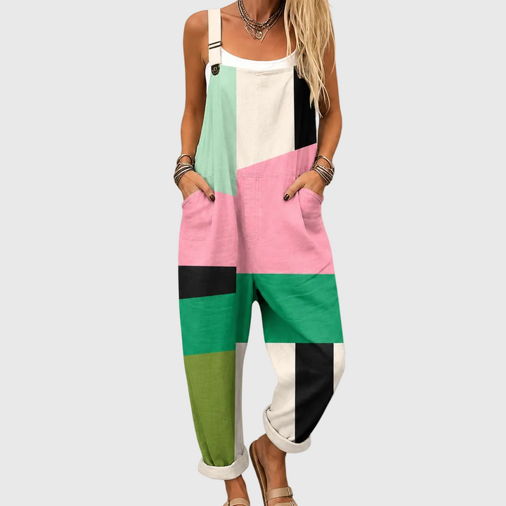 Isabelle – Soft Color Block Overall with Modern Style