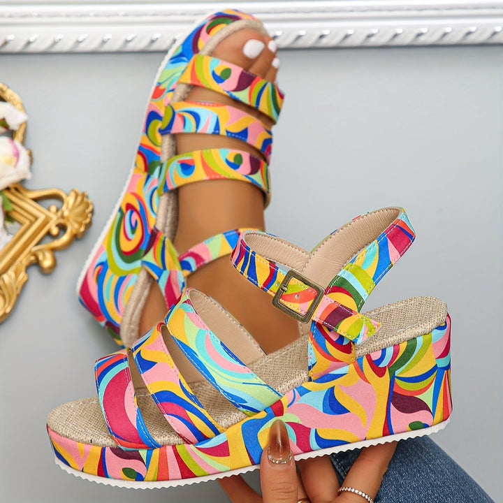 Solene - Platform Ankle Strap Sandals for Effortless Height