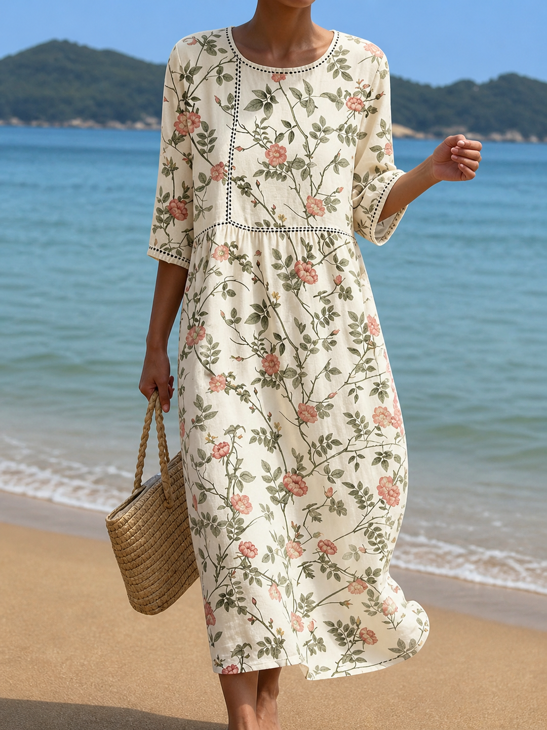 Uma - Casual Women's Dress with Floral Print