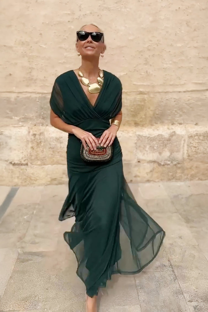 Evie - Elegant Silk Santana Dress