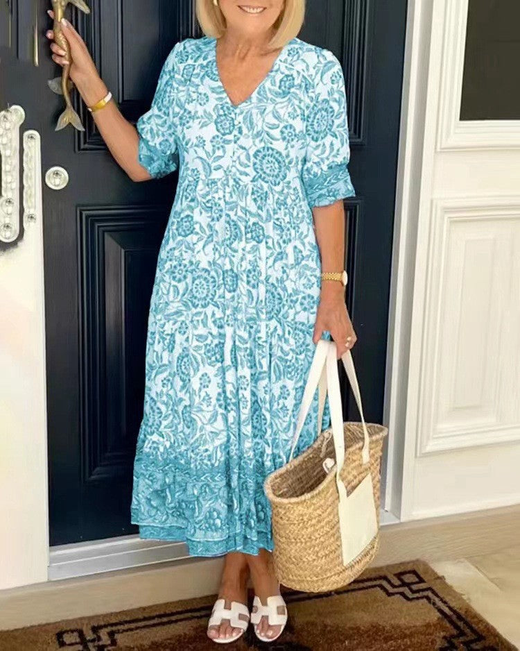 Keisha - Graceful V-Neck Floral