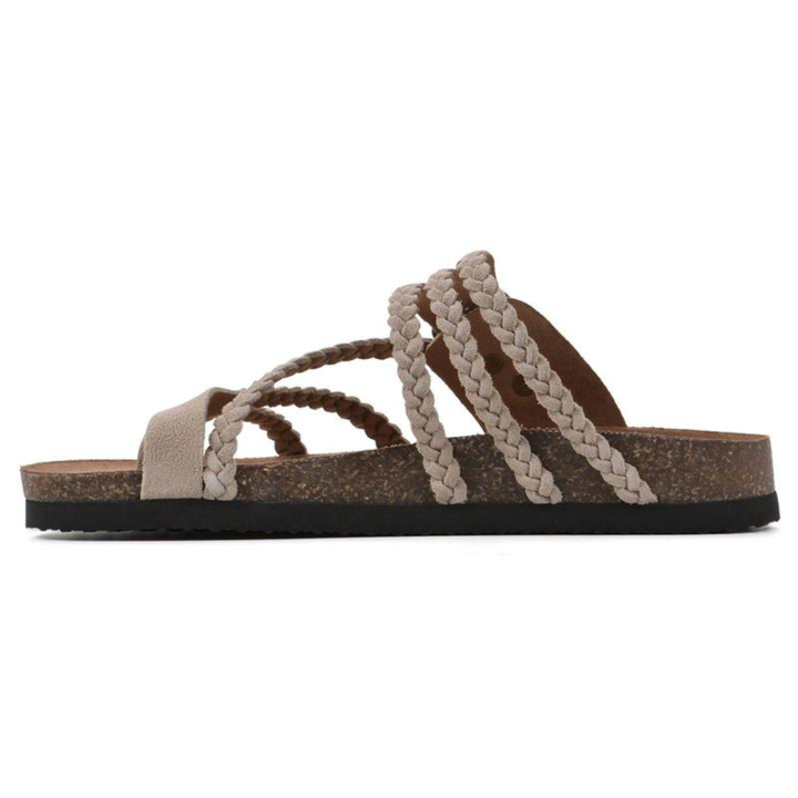 Zosia - Woven Cork Sandals with Orthopaedic Support
