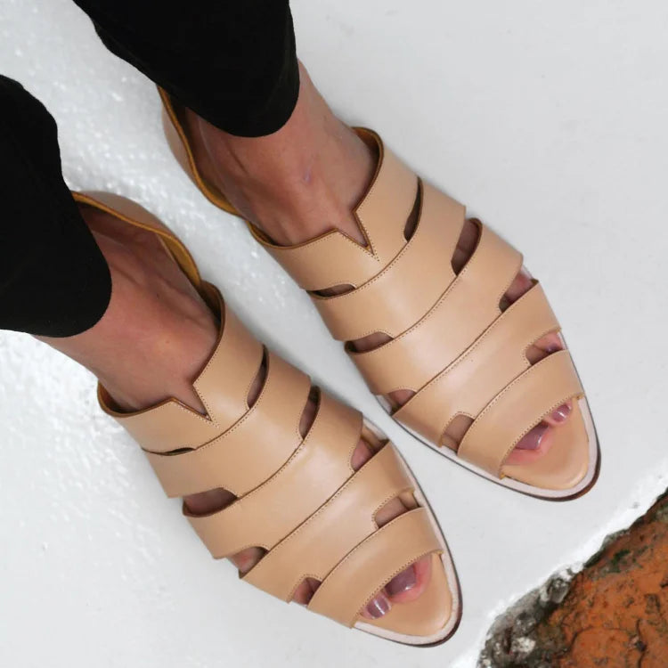 Karina – Casual Cut-Out Peep-Toe Pointed Slip-On Ballet Flats – Byron Grace