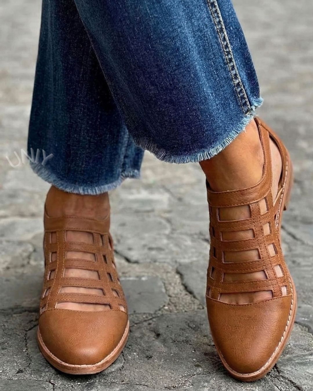 Harriet – Brown Versatile Woven Flat Pointed Loafers – Byron Grace