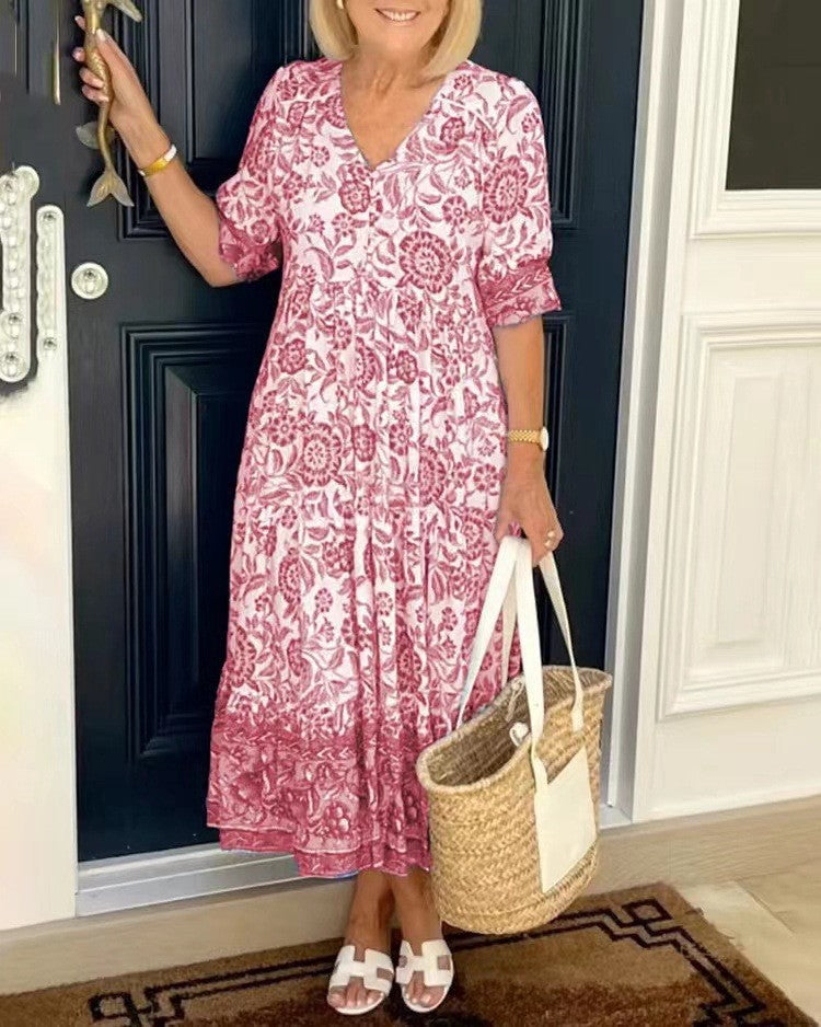 Keisha - Graceful V-Neck Floral
